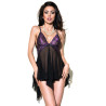 Chilirose - Cr 4074 Babydoll Violet & Noir L/Xl